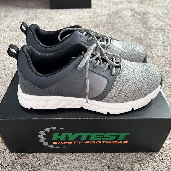 Hytest Men's Safety Footwear Nano Toe Athletic Size 9.5 Faded Grey - Picture 1 of 10
